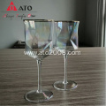 ATO clear wine glass set With Electroplate galss